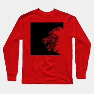 Angry Man with Tiger Coming from Mouth Long Sleeve T-Shirt